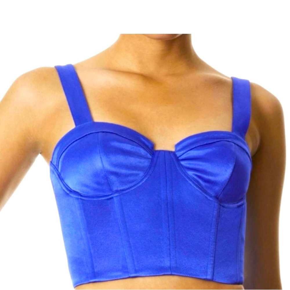 Alice + Olivia Royal Blue Satin Bustier
